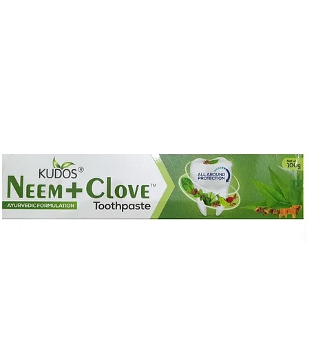 NEEM+CLOVE Toothpaste, Kudos (Натуральная зубная паста НИМ + ГВОЗДИКА, Кудос), 100 г.