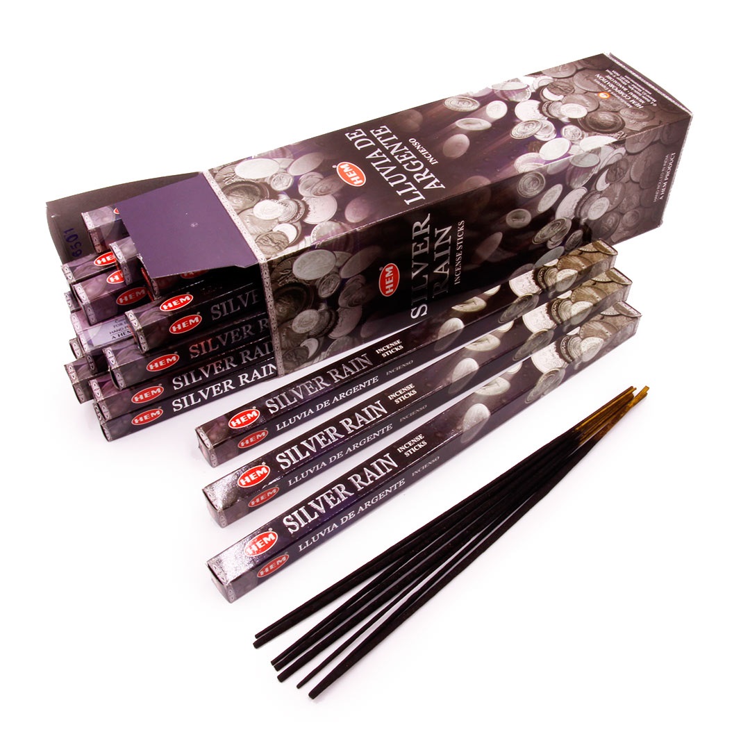Hem Incense Sticks SILVER RAIN (Благовония, привлекающие деньги СЕРЕБРЯНЫЙ ДОЖДЬ, Хем), уп. 8 палочек.
