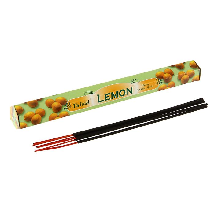 Tulasi LEMON Fruity Incense Sticks, Sarathi (Туласи благовония ЛИМОН, Саратхи), уп. 20 палочек.