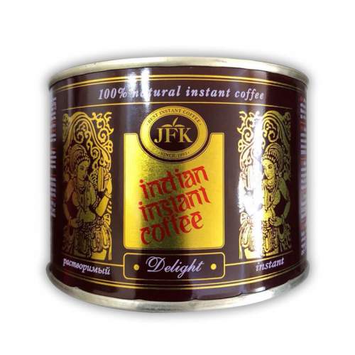 DELIGHT Indian Instant Coffee Powder JFK (Кофе растворимый, порошкообразный Инстант Делайт), 90 г.
