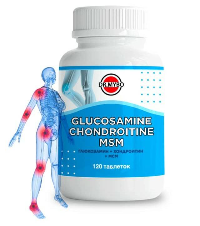 GLUCOSAMINE CHONDROITIN MSM, Dr.Mybo (Глюкозамин Хондроитин МСМ), 120 таб.