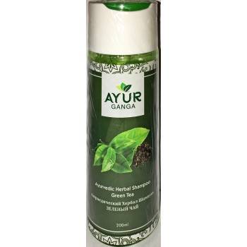 Ayurvedic Herbal Shampoo GREEN TEA, Ayur Ganga (Аюрведический хербал шампунь ЗЕЛЁНЫЙ ЧАЙ), 200 мл. - СРОК ГОДНОСТИ ДО 29 ФЕВРАЛЯ 2024 ГОДА