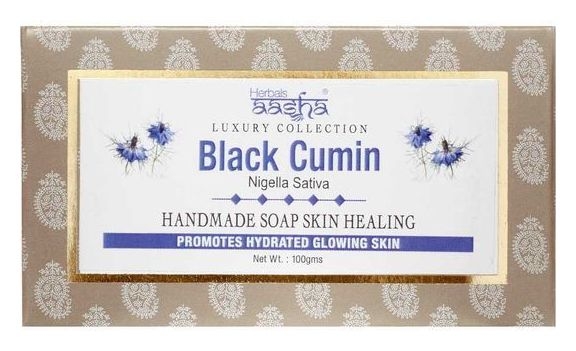 BLACK CUMIN Handmade Soap Skin Healing, Aasha Herbals (ЧЁРНЫЙ ТМИН мыло ручной работы, исцеляющее, Ааша Хербалс), 100 г.