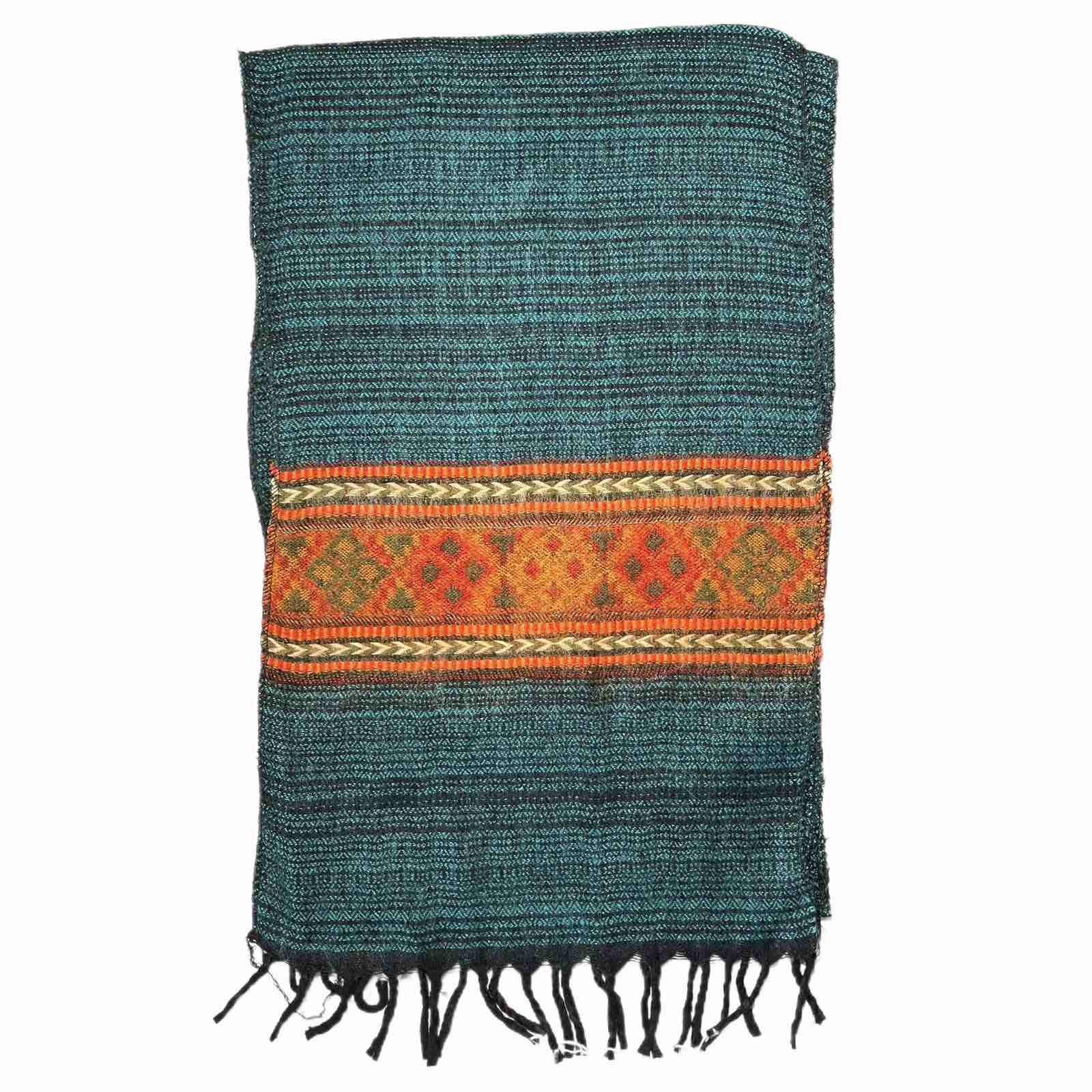 ANGOORA SHAWLS, Тёплый тибетский шарф, цвет ИЗУМРУДНЫЙ, 1 шт.