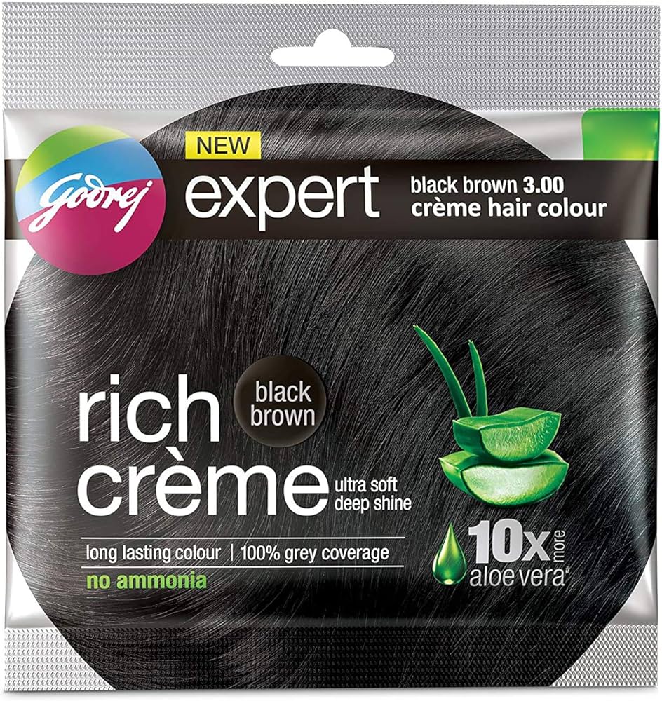 Godrej Expert BLACK BROWN 3.00, Creme hair colour (Крем-краска для волос Без Аммиака ЧЕРНО-КОРИЧНЕВЫЙ, Оттенок 3.00, Гудреж), 20г. + 20мл.