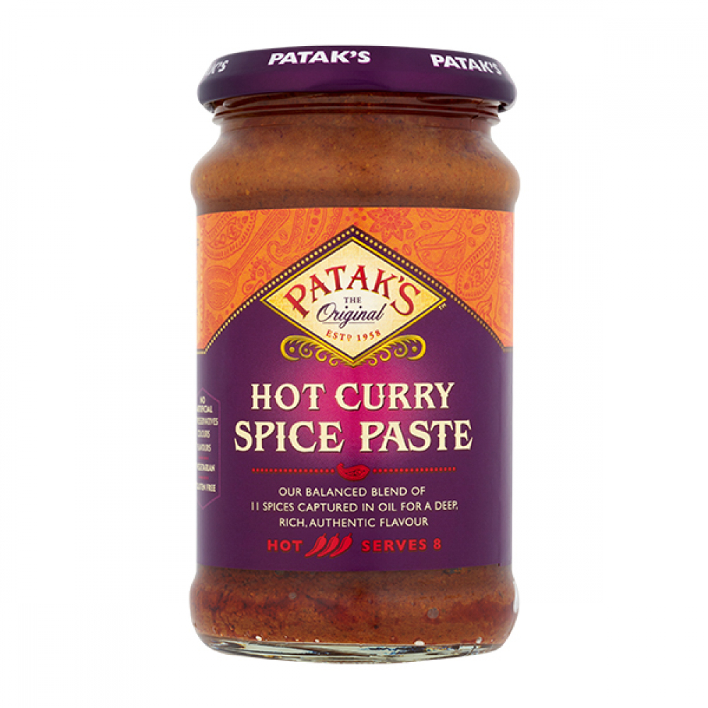 HOT CURRY SPICE PASTE, Patak's (Паста КАРРИ, Острая, Патакс), 283 г.