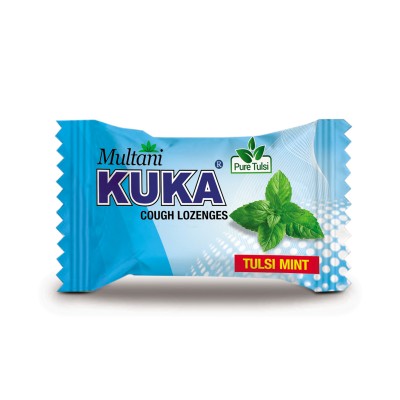 Multani KUKA Cough Lozenges, Tulsi Mint (Мултани, Кука Леденцы от кашля Мята и Туласи), 1 шт.