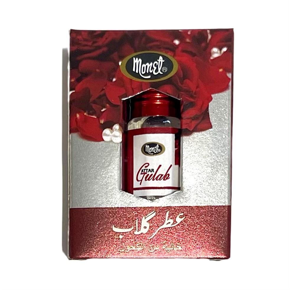 ATTAR GULAB, Free From Alcohol, Monet (АТТАР ГУЛАБ (Роза), масляные индийские духи, Моне), ролик, 3 мл.