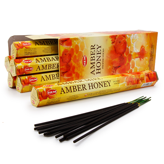 Hem Incense Sticks AMBER HONEY (Благовония АМБЕР МЁД, Хем), уп. 20 палочек.