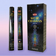 Hem Incense Sticks SEVEN CHAKRAS (Благовония СЕМЬ ЧАКР Пачули Лотос Мирра Сандал Роза Муск Иланг, Хем), уп. 20 палочек.