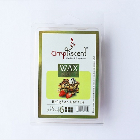 Wax Melts BELGIAN WAFFLE, AmpLiscent (Аромавоск для аромалампы БЕЛЬГИЙСКИЕ ВАФЛИ), уп. 78 г. (6 кубиков)