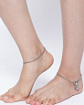 Набор из ДВУХ браслетов на ногу, PRIYAASI (цвет Серебро Антик, длина браслета 25 см.), упаковка 2 шт.