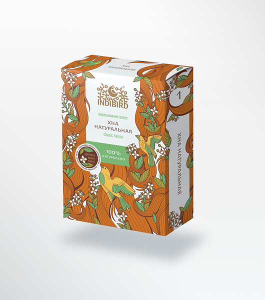 Indibird окрашивание волос ХНА НАТУРАЛЬНАЯ (classic henna), Индибёрд, 100 г.