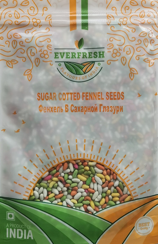 Sugar Cotted FENNEL SEEDS, Everfresh (ФЕНХЕЛЬ в сахарной глазури, Эверфреш), 100 г.