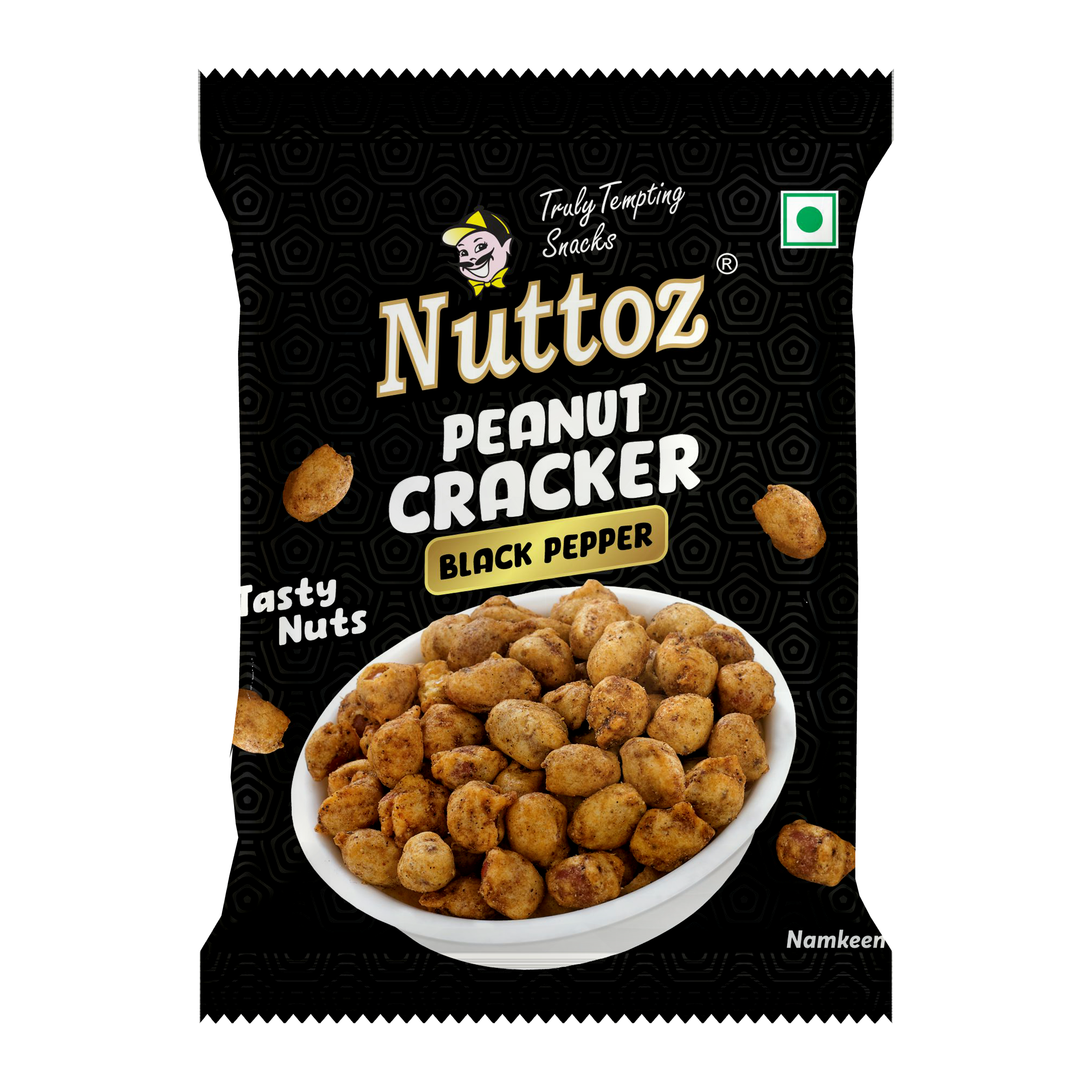 Peanut Cracker BLACK PEPPER, Nuttoz (Арахисовый крекер ЧЁРНЫЙ ПЕРЕЦ, Наттоз), 140 г.