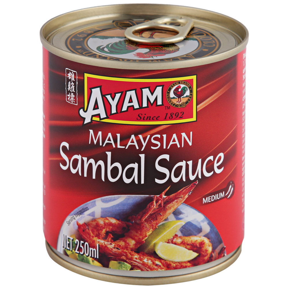 MALAYSIAN SAMBAL SAUCE, Ayam (СОУС САМБАЛ, Айам), Малайзия, железная банка, 250 г.