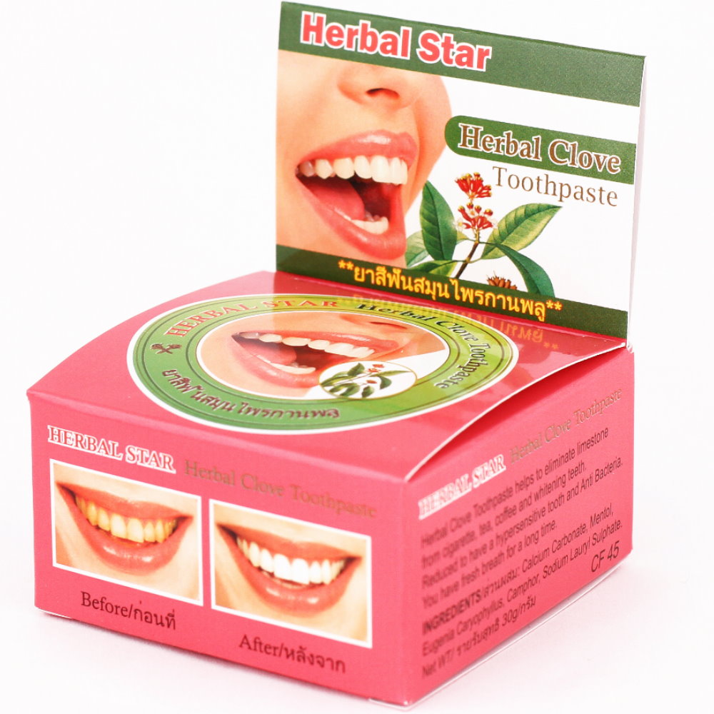 Herbal CLOVE Toothpaste, Herbal Star (Травяная паста с ГВОЗДИКОЙ, Хербал Стар), 30 г.