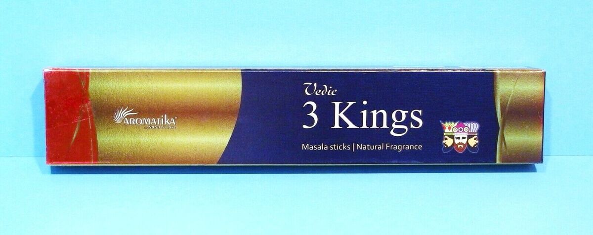 Vedic 3 KINGS Natural Incense Sticks, Aromatika (ТРИ КОРОЛЯ натуральные ароматические палочки, Ароматика), 15 г.