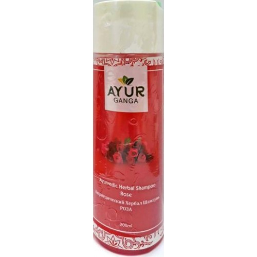 Ayurvedic Herbal Shampoo ROSE, Ayur Ganga (Аюрведический хербал шампунь РОЗА), 200 мл.