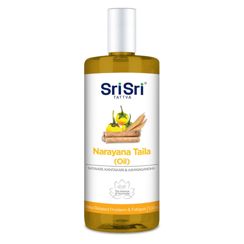 NARAYANA TAILA (OIL), Sri Sri Tattva (НАРАЯНА Лечебное масло для тела, от Вата проблем и усталости, Шри Шри Таттва), 100 мл.
