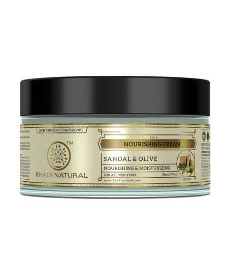 Nourishing Cream SANDAL & OLIVE, Khadi Natural (Питательный крем для лица САНДАЛ И ОЛИВКА, Для всех типов кожи, Кхади Нэчрл), 50 г.