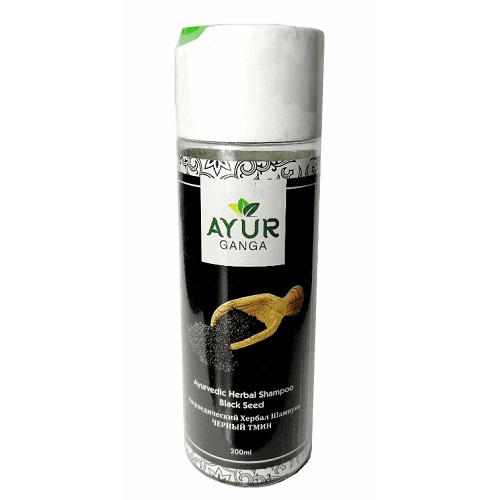Ayurvedic Herbal Shampoo BLACK SEED, Ayur Ganga (Аюрведический хербал шампунь ЧЁРНЫЙ ТМИН), 200 мл.