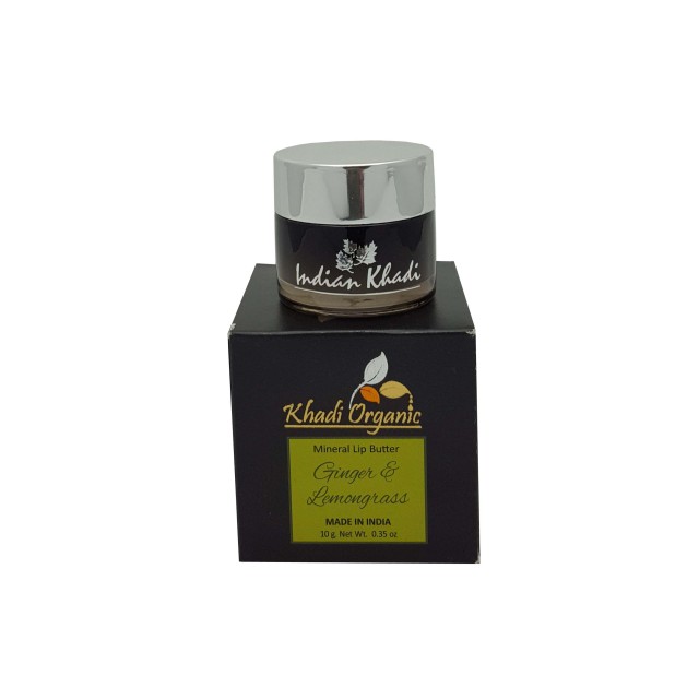 Mineral Lip Butter GINGER & LEMONGRASS Khadi Organic (Минеральное масло для губ Имбирь и Лемонграсс Кхади Органик), 10 г.