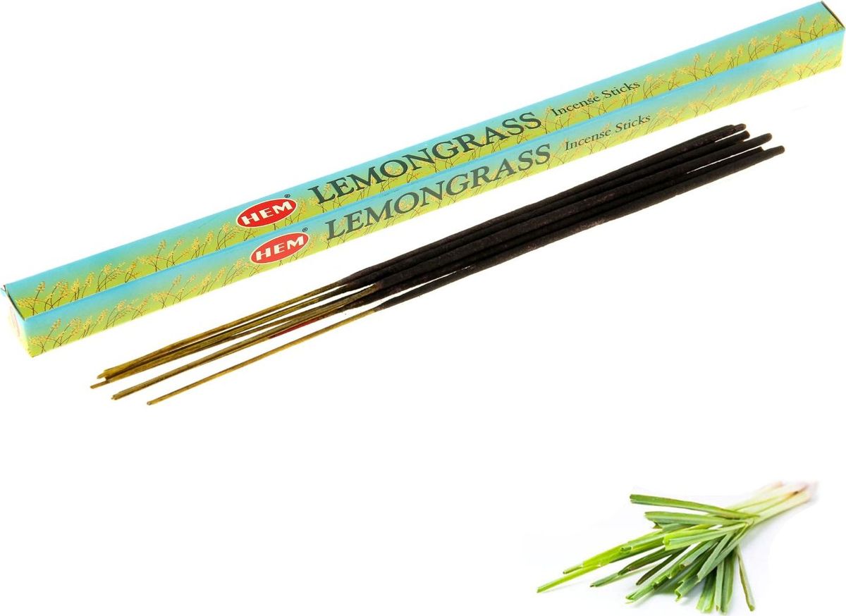 Hem Incense Sticks LEMONGRASS (Благовония ЛИМОННИК, Хем), уп. 8 палочек.