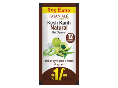 Kesh Kanti NATURAL Hair Cleanser, Patanjali (НАТУРАЛЬНЫЙ Шампунь для волос, Патанджали), пауч 5,5 мл.