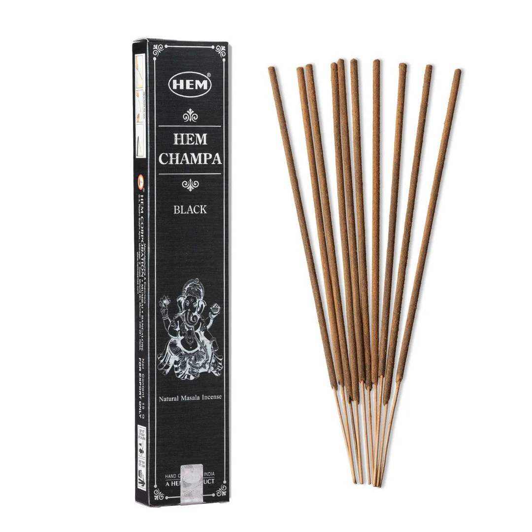 Natural Masala Incense HEM CHAMPA BLACK (Благовония пыльцовые Чампа Блэк, Хем), 15 г.