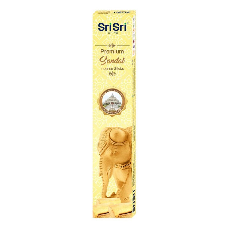 Premium SANDAL Incense Sticks, Sri Sri Tattva (Премиум САНДАЛ благовония, Шри Шри Таттва), 20 г.
