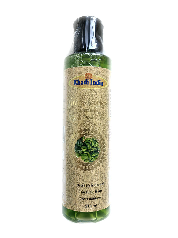 GREEN COFFEE Shampoo, Khadi India (КОФЕ ГРИН шампунь для волос, Кхади Индия), 210 мл.