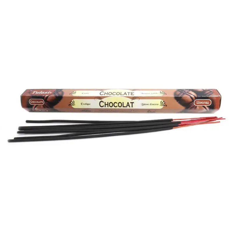 Tulasi CHOCOLATE Exotic Incense Sticks, Sarathi (Туласи благовония ШОКОЛАД, Саратхи), уп. 20 палочек.