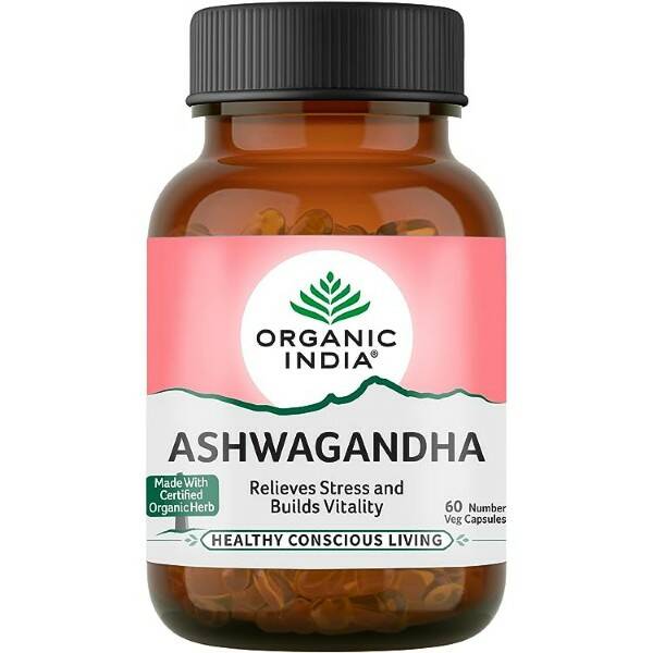 ASHWAGANDHA Relieves Stress & Builds Vitality, Organic India (АШВАГАНДХА, снимает стресс и укрепляет жизненные силы, Органик Индия), 60 капс.