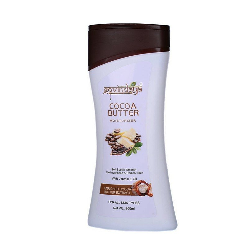 COCOA BUTTER Moisturizer, Govindaya (МАСЛО КАКАО увлажняющий лосьон для тела, Говиндая), 200 мл.