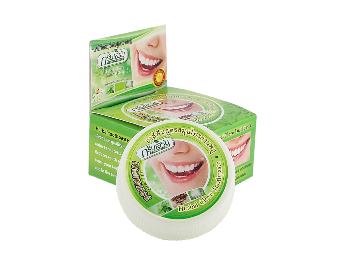 HERBAL CLOVE Toothpaste, Green Herb (Растительная зубная паста с гвоздикой), шайба, 25 г.