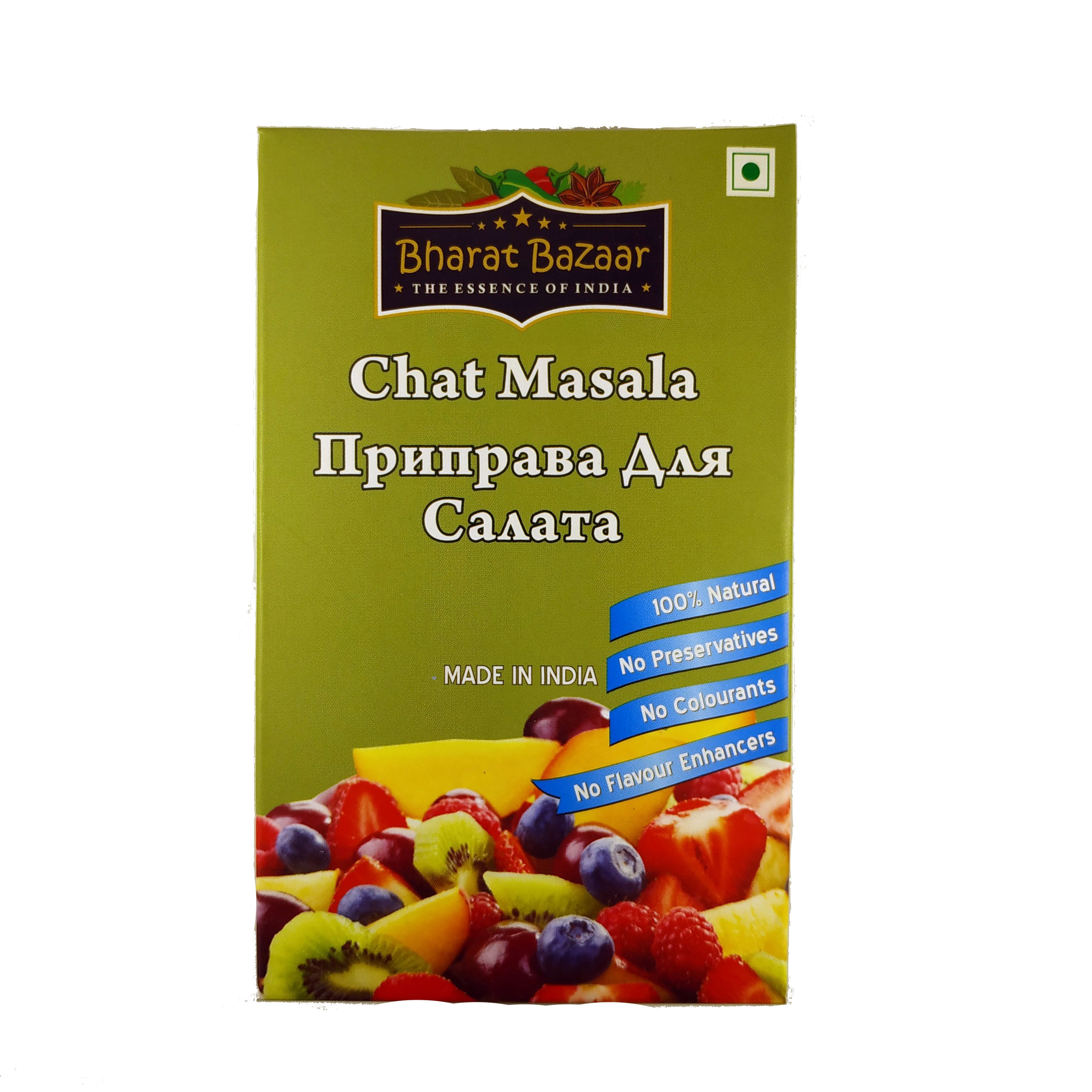 CHAT MASALA Bharat Bazaar (Приправа Для Салата, коробка, Бхарат Базар), 100 г.