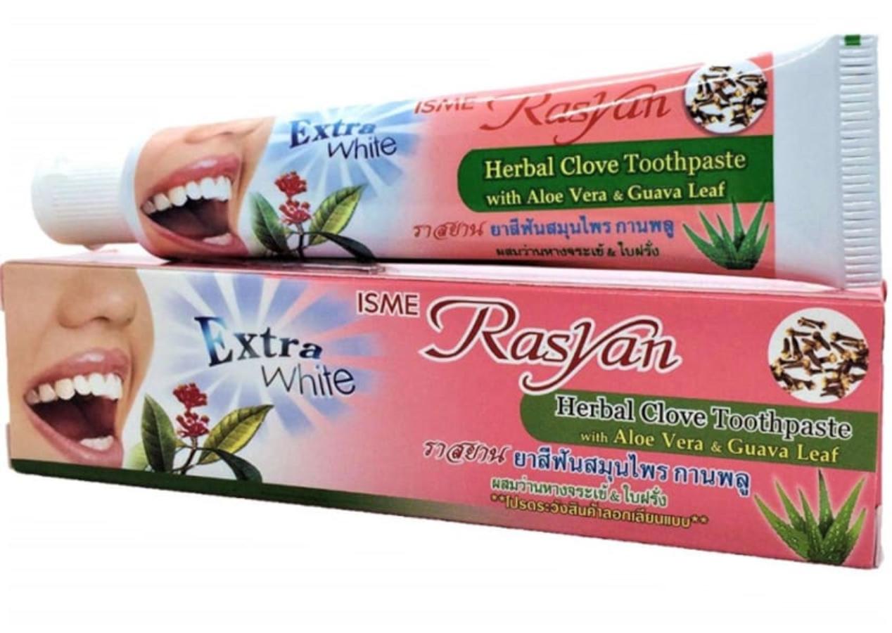 Rasyan HERBAL CLOVE TOOTHPASTE With Aloe Vera & Guava Leaf, ISME (Травяная зубная паста С ГВОЗДИКОЙ, АЛОЕ ВЕРА И ЛИСТЬЯМИ ГУАВЫ, ИСМЕ), 100 г.