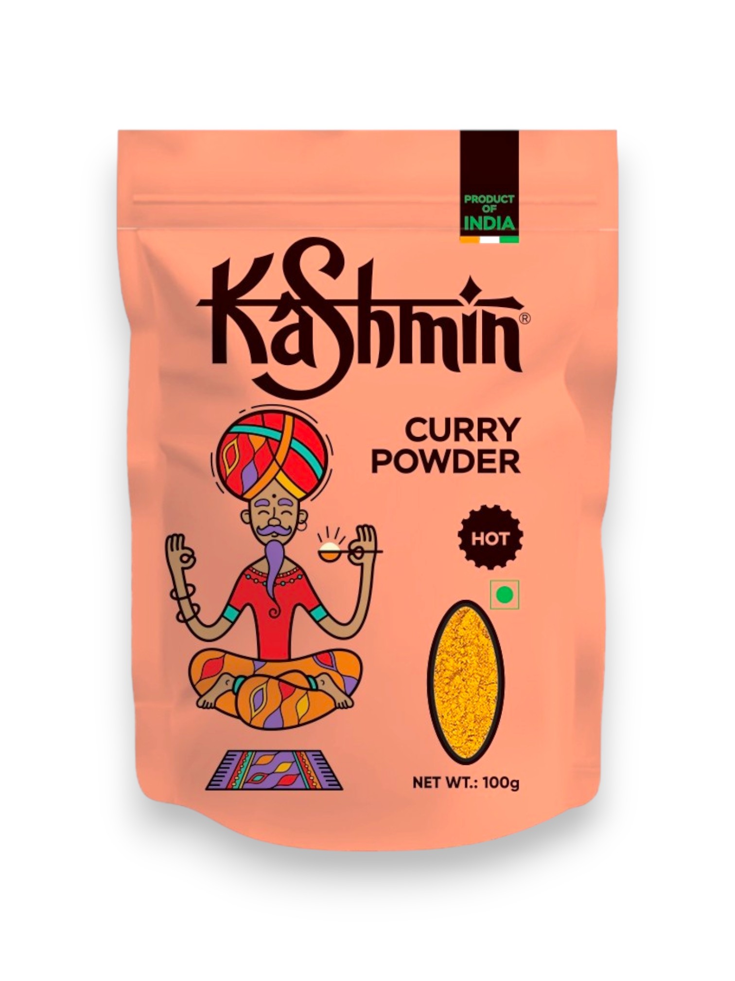CURRY Powder HOT, Kashmin (КАРРИ молотая ОСТРАЯ, Кашмин), 100 г.