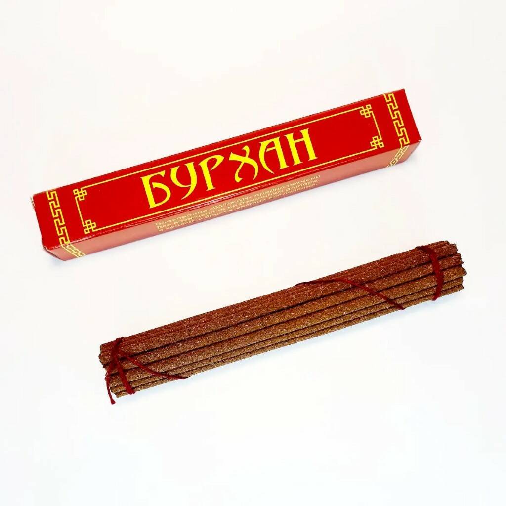 БУРХАН безосновные благовония палочки, Baikal Incense, 1 уп. (19 палочек)