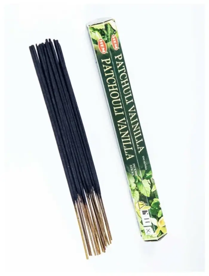 Hem Incense Sticks PATCHOULI VANILLA (Благовония ПАЧУЛИ-ВАНИЛЬ, Хем), уп. 20 палочек.