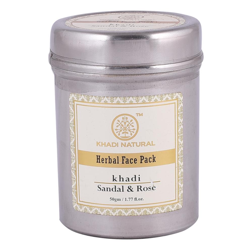 Herbal Face Pack Khadi SANDAL & ROSE, Khadi Natural (Травяная маска для лица САНДАЛ И РОЗА, Кхади Нэчрл), 50 г.