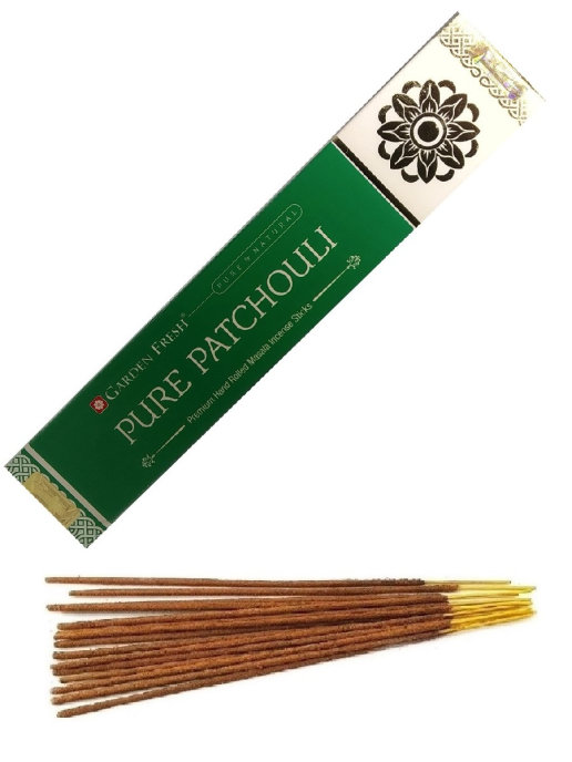 PURE PATCHOULI Premium Hand Rolled Masala Incense Sticks, Garden Fresh (ЧИСТЫЙ ПАЧУЛИ премиальные масала благовония ручного изготовления, Гарден Фреш), уп. 15 г.
