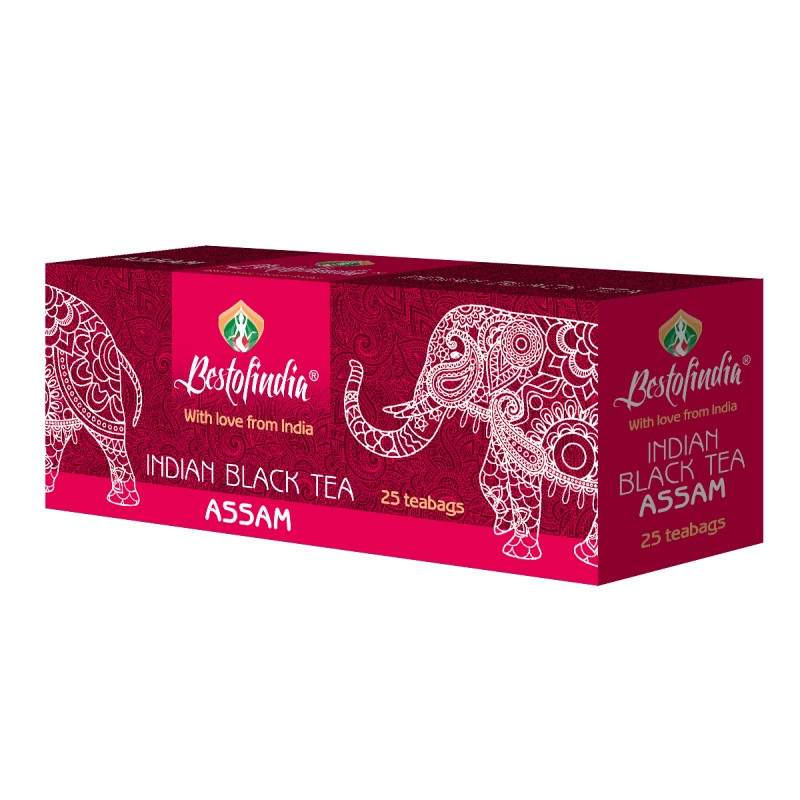 ASSAM Indian Black Tea, Bestofindia (АССАМ индийский чёрный пакетированный чай), 1 уп. 25 пакетиков.