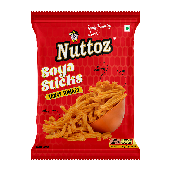 Soya Sticks TANGY TOMATO, Nuttoz (Соевые палочки СОЧНЫЙ ТОМАТ, Наттоз), 150 г.