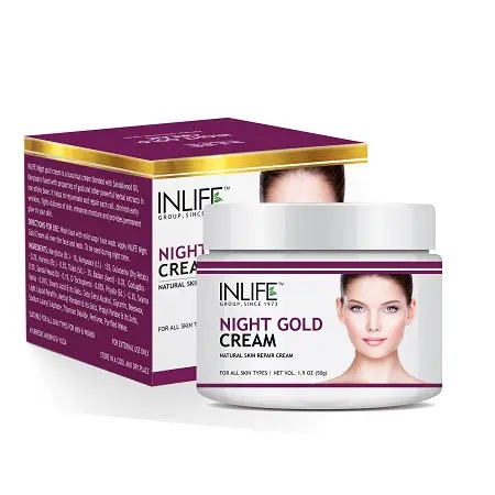 NIGHT GOLD Cream, INLIFE (Ночной восстанавливающий крем для лица, ИНЛАЙФ), 50 г.