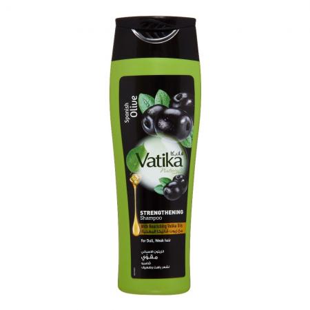 Vatika SPANISH OLIVE Strengthening Shampoo, Dabur (Ватика ИСПАНСКАЯ ОЛИВКА Шампунь УКРЕПЛЕНИЕ для тусклых и ослабленных волос, Дабур), 400 мл.