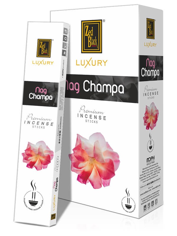Luxury NAG CHAMPA Premium Incense Sticks, Zed Black (Лакшери НАГ ЧАМПА премиум благовония палочки, Зед Блэк), уп. 15 г.