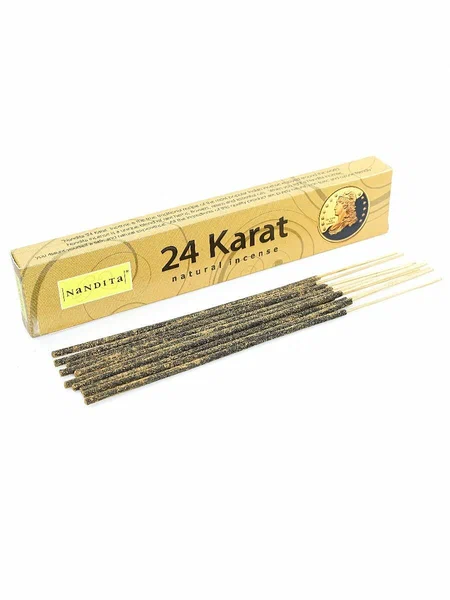 24 KARAT Natural Incense, Nandita (24 КАРАТ натуральные благовония палочки, Нандита), 15 г.