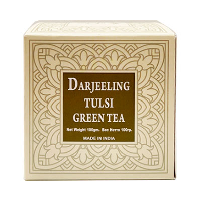 DARJEELING TULSI Green Tea, Bharat Bazaar (ДАРДЖИЛИНГ Зеленый чай с ТУЛАСИ (Базиликом), Бхарат Базар), 100 г.